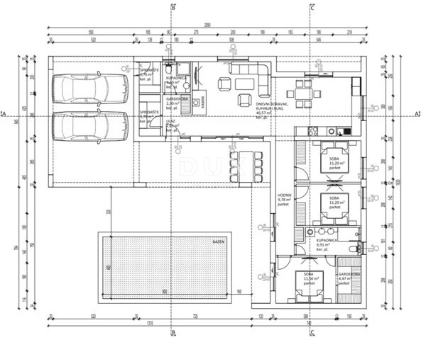 ZADAR, ZEMUNIK G. – Gradbeno zemljišče s projektom nizkoenergijske hiše