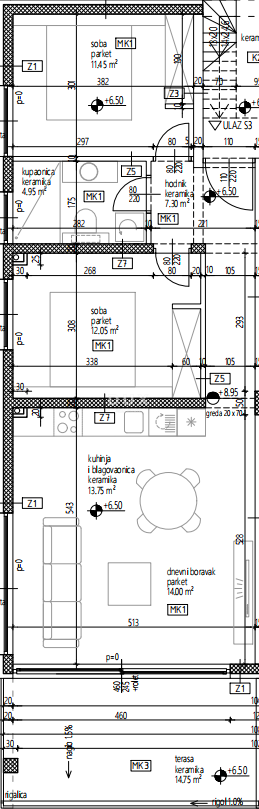DALMACIJA, PISAK – Dvosobni apartmaji s strešno teraso