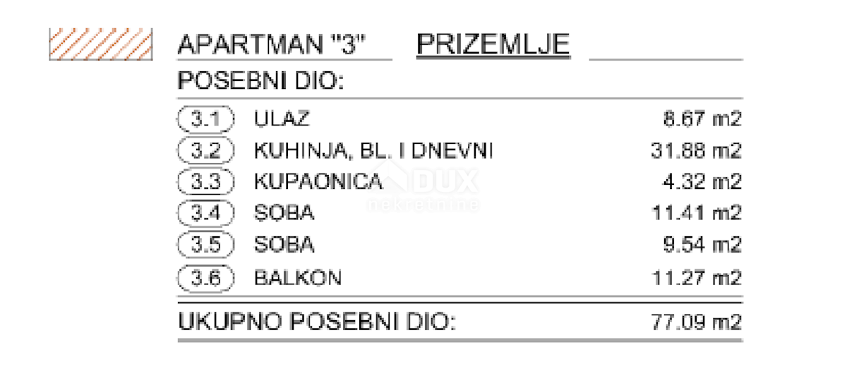 OPATIJA, CENTER - novozgrajeno stanovanje 77,09m2 s panoramskim pogledom na morje - STANOVANJE 3