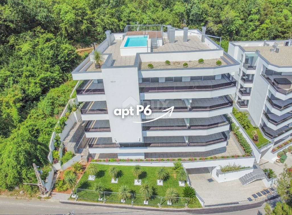 OPATIJA, CENTER - luksuzno stanovanje v novogradnji s pogledom na morje, skupni bazen, garaža