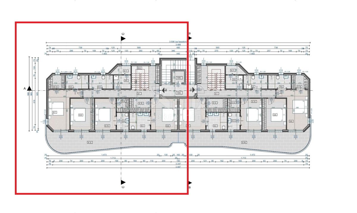 OPATIJA, CENTER - dvoetažni penthouse 543m2 s panoramskim pogledom na morje in strešno teraso S2