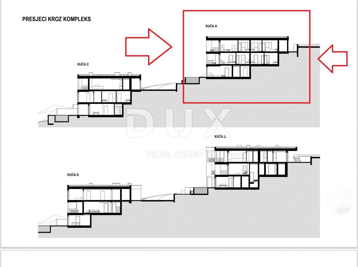RIJEKA, KOSTRENA - ekskluzivno stanovanje 141,72m2 novogradnja s čudovitim pogledom na morje + vrt 59,94m2 - S1-A