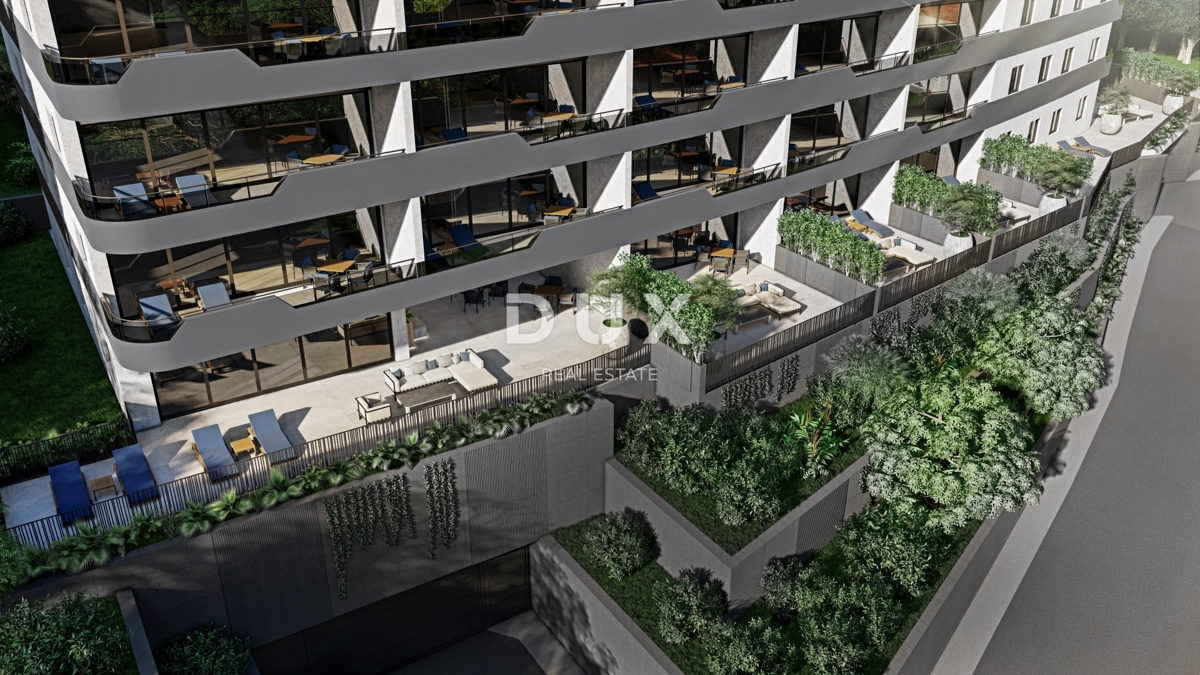 RIJEKA, KANTRIDA - 102 m2 veliko stanovanje v luksuzni novogradnji le 250 metrov od morja z garažo in panoramskim pogledom na morje