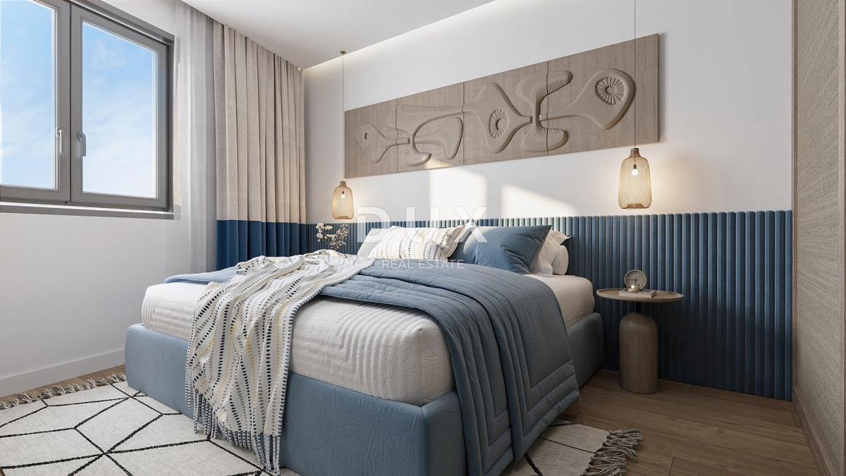 RIJEKA, KANTRIDA - 134 m2 veliko stanovanje v luksuzni novogradnji le 250 metrov od morja z garažo in panoramskim pogledom na morje