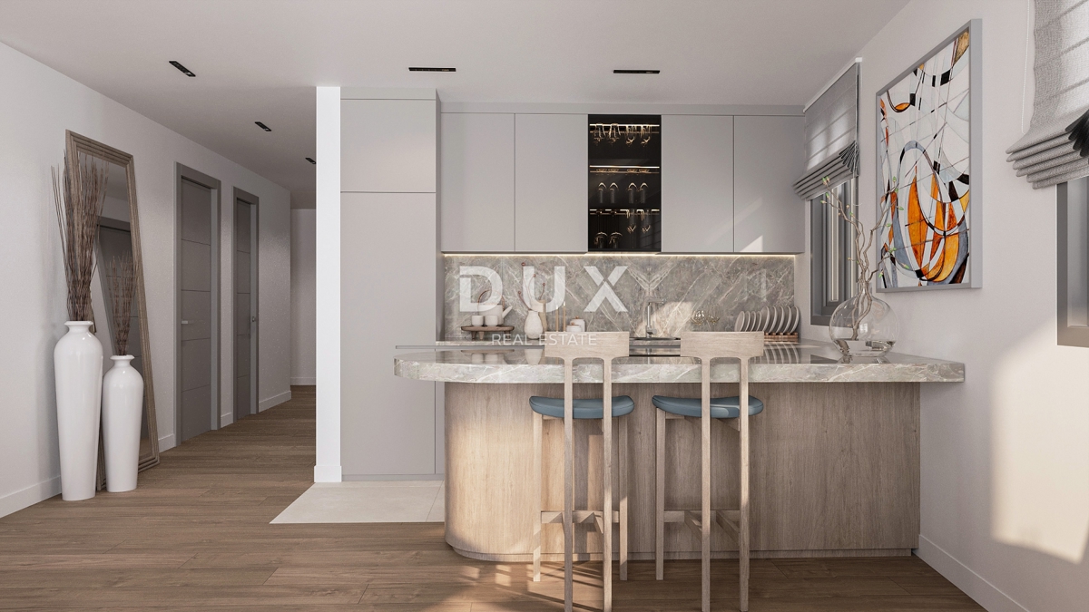 RIJEKA, KANTRIDA - 134 m2 veliko stanovanje v luksuzni novogradnji le 250 metrov od morja z garažo in panoramskim pogledom na morje