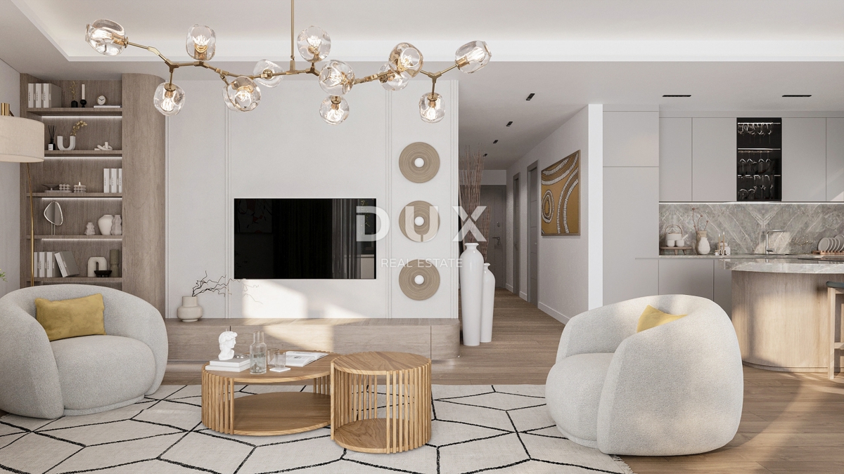 RIJEKA, KANTRIDA - 134 m2 veliko stanovanje v luksuzni novogradnji le 250 metrov od morja z garažo in panoramskim pogledom na morje