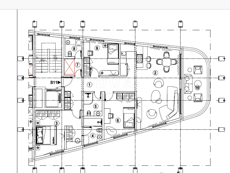 RIJEKA, KANTRIDA - 136 m2 veliko stanovanje v luksuzni novogradnji le 250 metrov od morja z garažo in panoramskim pogledom na morje