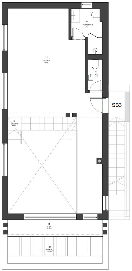 ZADAR, ZATON - Dvoetažni penthouse s čudovitim razgledom 95 metrov od morja! SB3