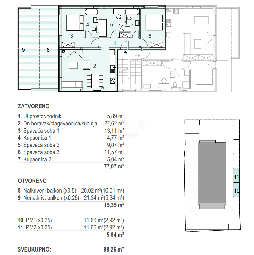 OTOK PAG, MANDRE - Moderna novogradnja s pogledom na morje 80 metrov od plaže! S8