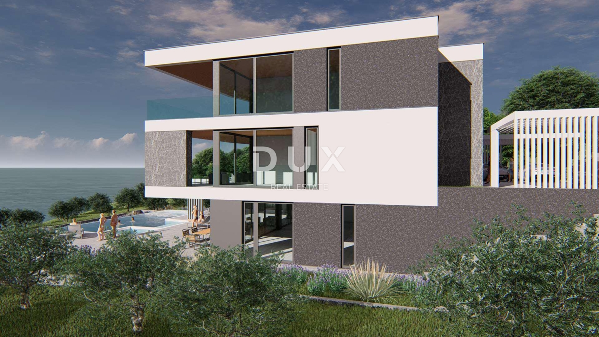 ISTRA, MEDULIN - Gradbeno zemljišče 1. vrsta do morja z izdanim in veljavnim gradbenim dovoljenjem za moderno vilo z bazenom in dvigalom