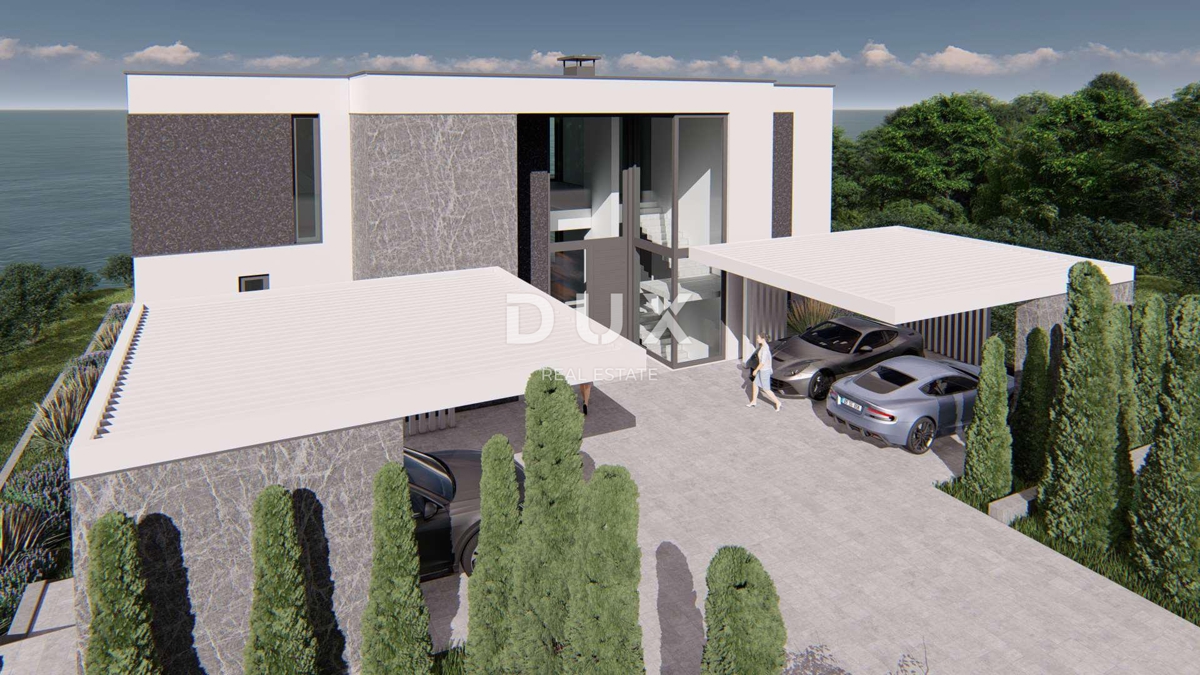 ISTRA, MEDULIN - Gradbeno zemljišče 1. vrsta do morja z izdanim in veljavnim gradbenim dovoljenjem za moderno vilo z bazenom in dvigalom