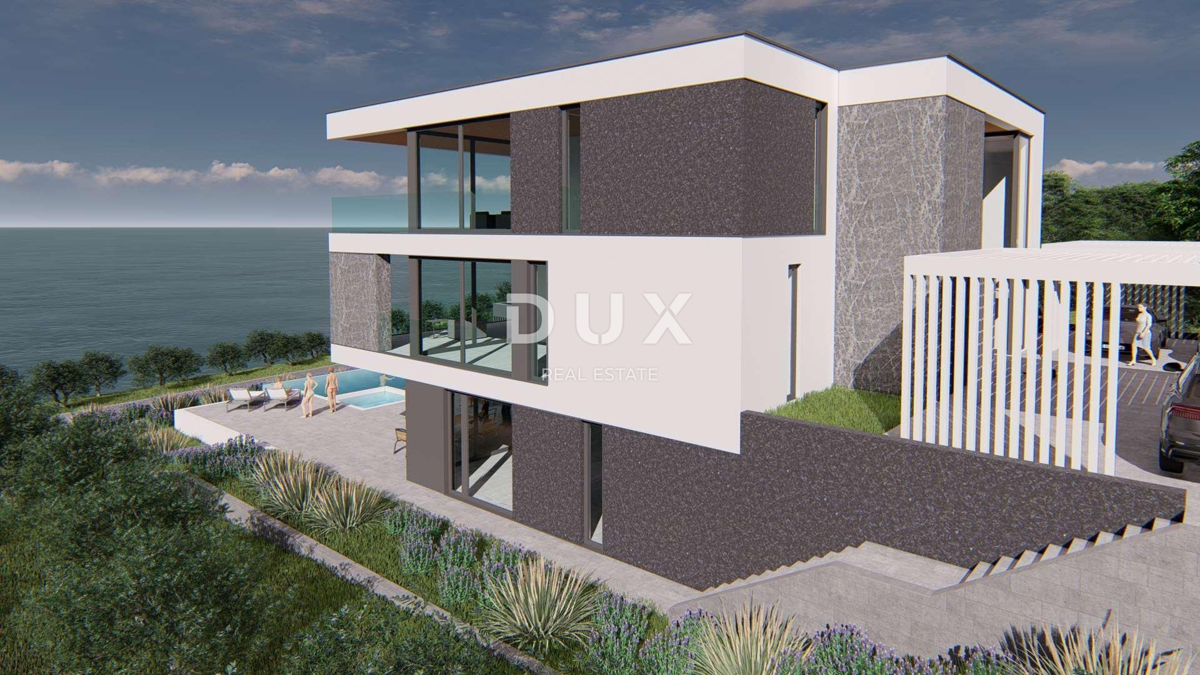 ISTRA, MEDULIN - Gradbeno zemljišče 1. vrsta do morja z izdanim in veljavnim gradbenim dovoljenjem za moderno vilo z bazenom in dvigalom