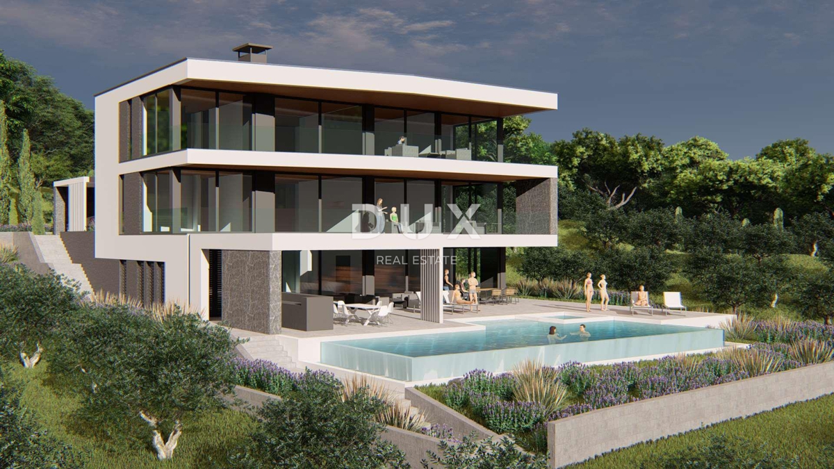 ISTRA, MEDULIN - Gradbeno zemljišče 1. vrsta do morja z izdanim in veljavnim gradbenim dovoljenjem za moderno vilo z bazenom in dvigalom