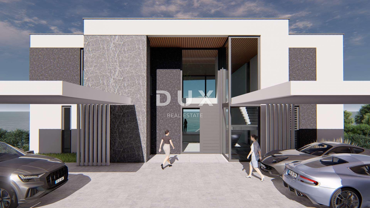 ISTRA, MEDULIN - Gradbeno zemljišče 1. vrsta do morja z izdanim in veljavnim gradbenim dovoljenjem za moderno vilo z bazenom in dvigalom