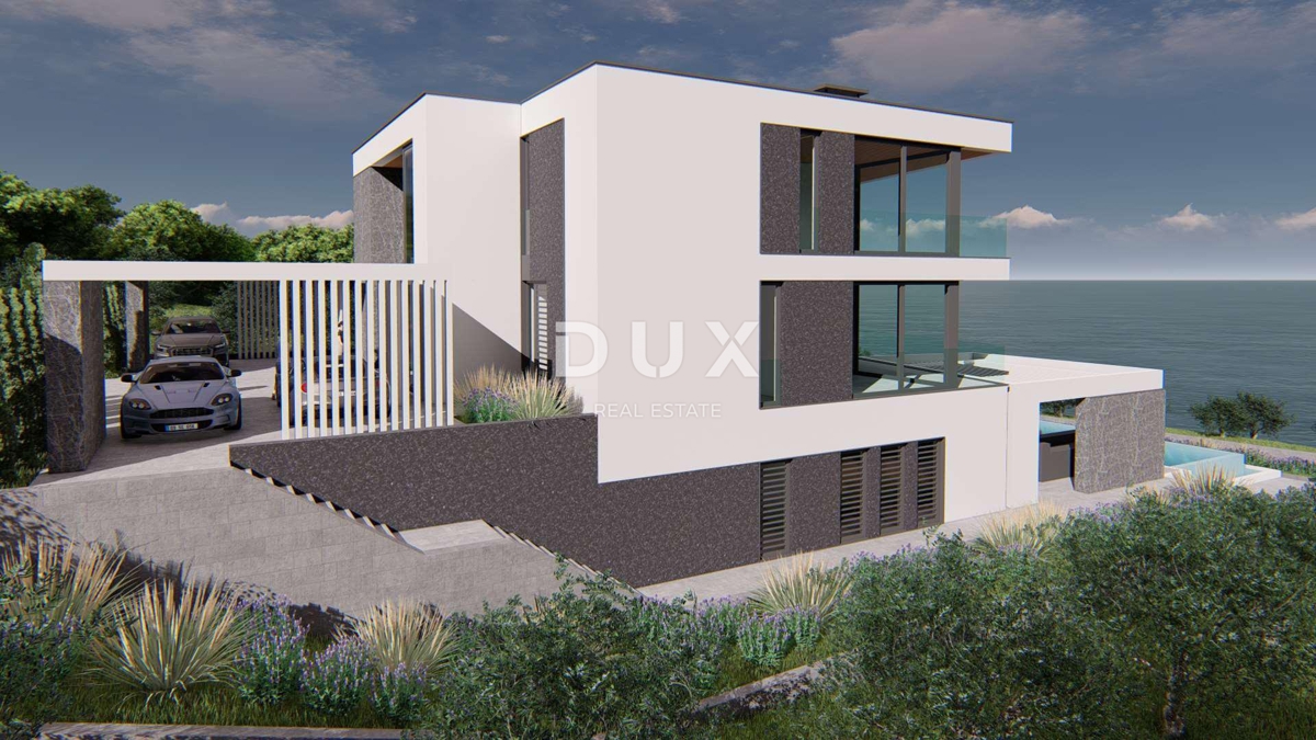 ISTRA, MEDULIN - Gradbeno zemljišče 1. vrsta do morja z izdanim in veljavnim gradbenim dovoljenjem za moderno vilo z bazenom in dvigalom