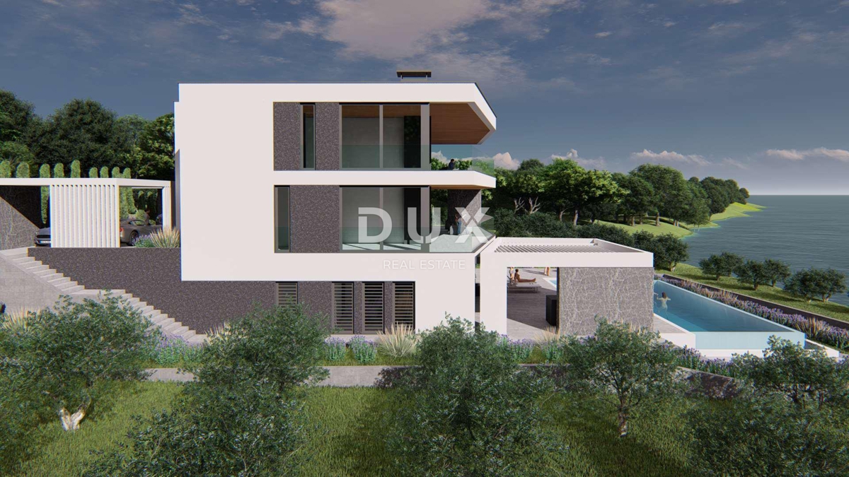 ISTRA, MEDULIN - Gradbeno zemljišče 1. vrsta do morja z izdanim in veljavnim gradbenim dovoljenjem za moderno vilo z bazenom in dvigalom