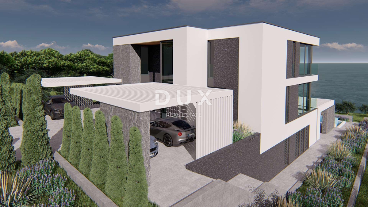 ISTRA, MEDULIN - Gradbeno zemljišče 1. vrsta do morja z izdanim in veljavnim gradbenim dovoljenjem za moderno vilo z bazenom in dvigalom