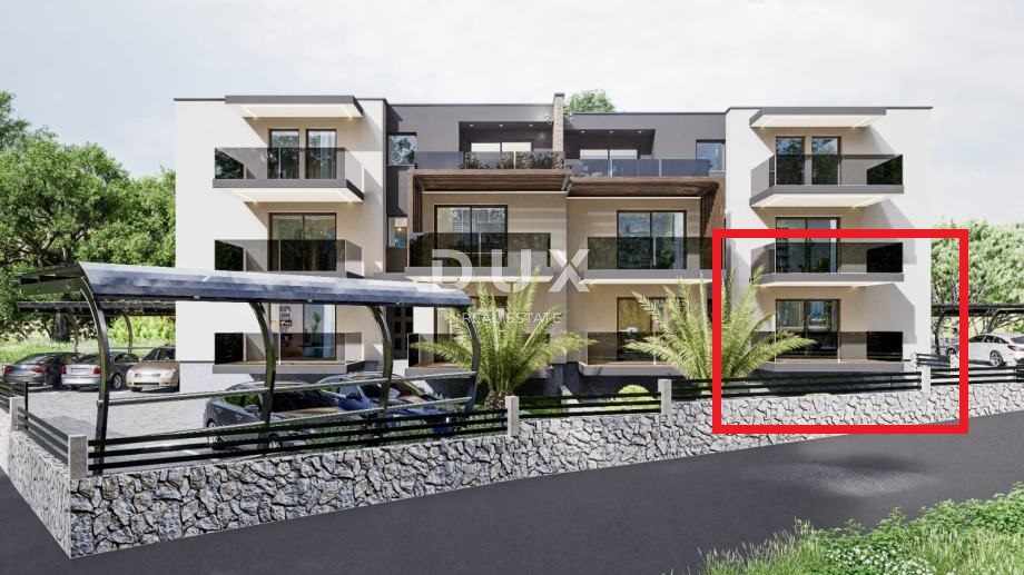 RIJEKA, PEHLIN, PODMURVICE - stanovanje 53,92m2 v novogradnji s pogledom na morje, dnevna soba + 1 spalnica, pritličje - STANOVANJE 1D