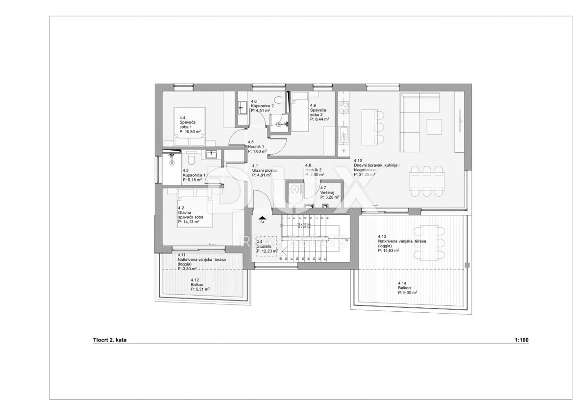 OTOK PAG, POVLJANA – Luksuzni penthouse s panoramskim razgledom v novogradnji