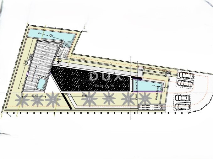 RIJEKA, KOSTRENA - zemljišče s projektom, druga vrsta do morja, za dvojne vile z bazenom