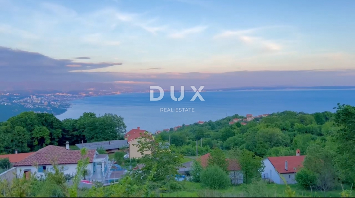OPATIJA, BREGI - zemljišče 1166m2 Z LOKACIJSKIM DOVOLJENJEM!! za ekskluzivno vilo z bazenom in panoramskim pogledom na morje