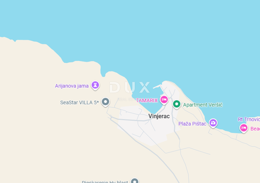 ZADAR, VINJERAC - Veliko zemljišče turistične namene T1