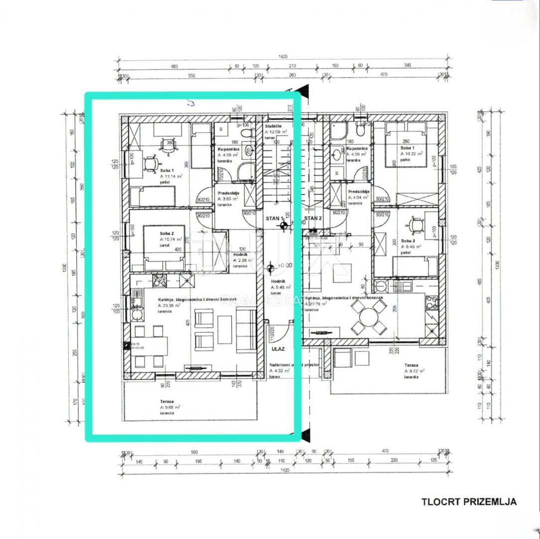VIŠKOVO, CENTER - 2+1 stanovanje z vrtom v kakovostni novogradnji