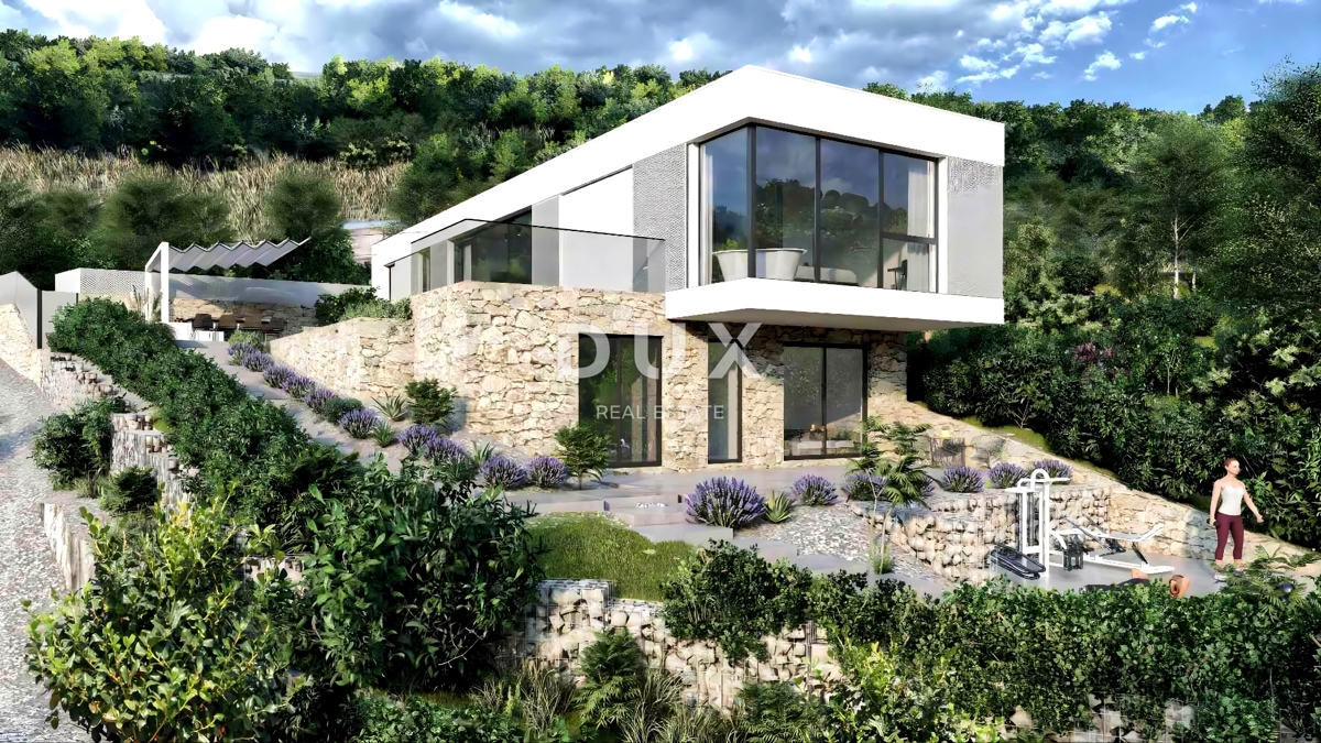 ISTRA, MOTOVUN - Zemljišče z gradbenim dovoljenjem in panoramskim razgledom