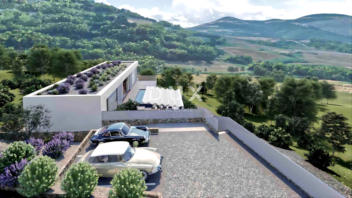 ISTRA, MOTOVUN - Zemljišče z gradbenim dovoljenjem in panoramskim razgledom