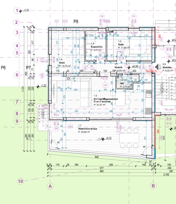 ŠIBENIK, VODICE - Stanovanje v pritličju z vrtom, teraso in 2 parkirnima mestoma