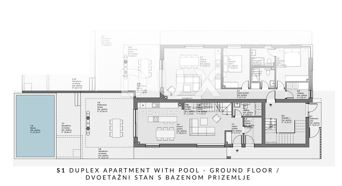 ŠIBENIK, VODICE - Ekskluzivna dvojna hiša z vrtom in bazenom, popolna kombinacija miru, dizajna in mediteranskega načina življenja