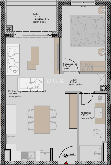 ISTRA, POREČ - Moderno 1-sobno stanovanje v novem projektu, blizu morja, možnost financiranja s kreditom