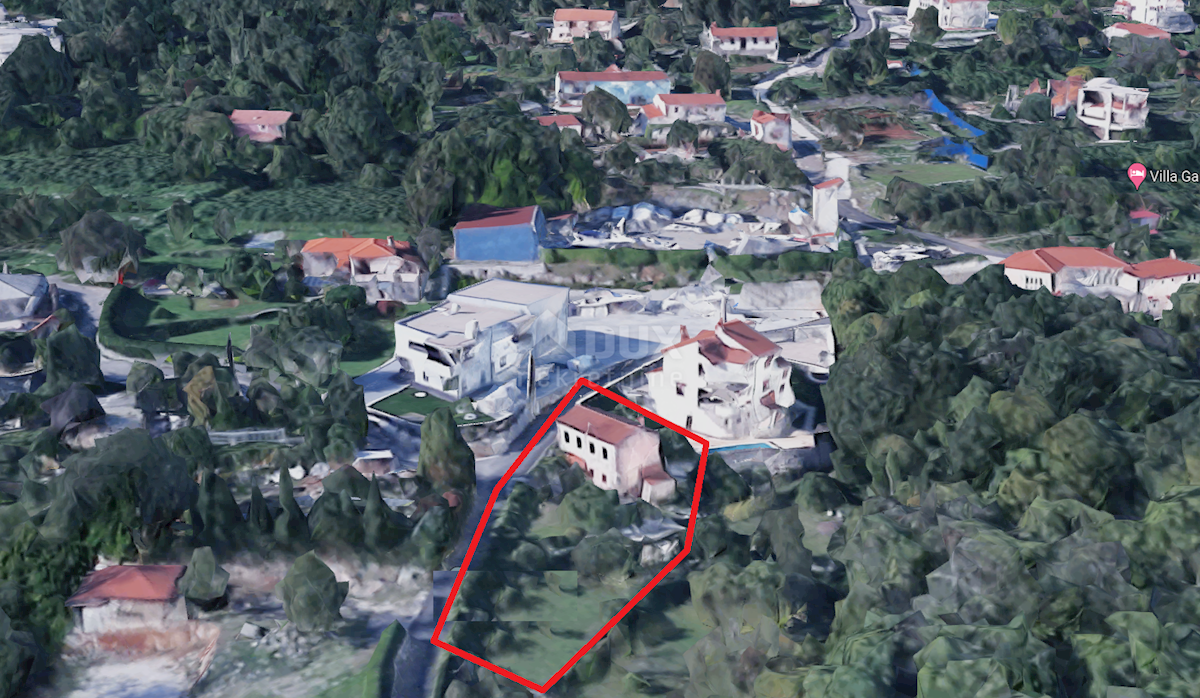 OPATIJA, IČIĆI, POLJANE - gradbeno zemljišče 1333m2 + stara hiša 85m2 s pogledom na morje za družinsko hišo/vilo/apartmaje/hišo za najem - počitnice z bazenom