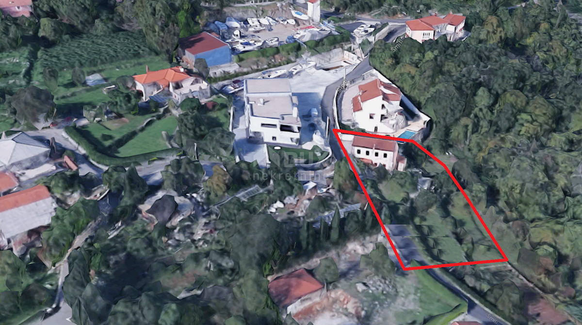 OPATIJA, IČIĆI, POLJANE - gradbeno zemljišče 1333m2 + stara hiša 85m2 s pogledom na morje za družinsko hišo/vilo/apartmaje/hišo za najem - počitnice z bazenom