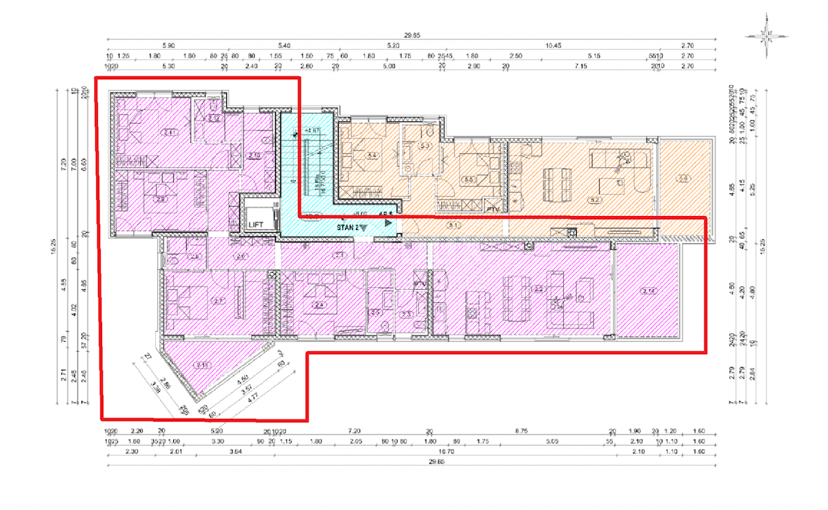 OPATIJA, CENTER - novozgrajeno stanovanje 156,85 m2 s panoramskim pogledom na morje - STANOVANJE 2