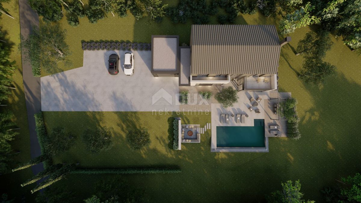 ISTRA, PIĆAN - Zemljišče z gradbenim dovoljenjem in odprtim pogledom na Učko