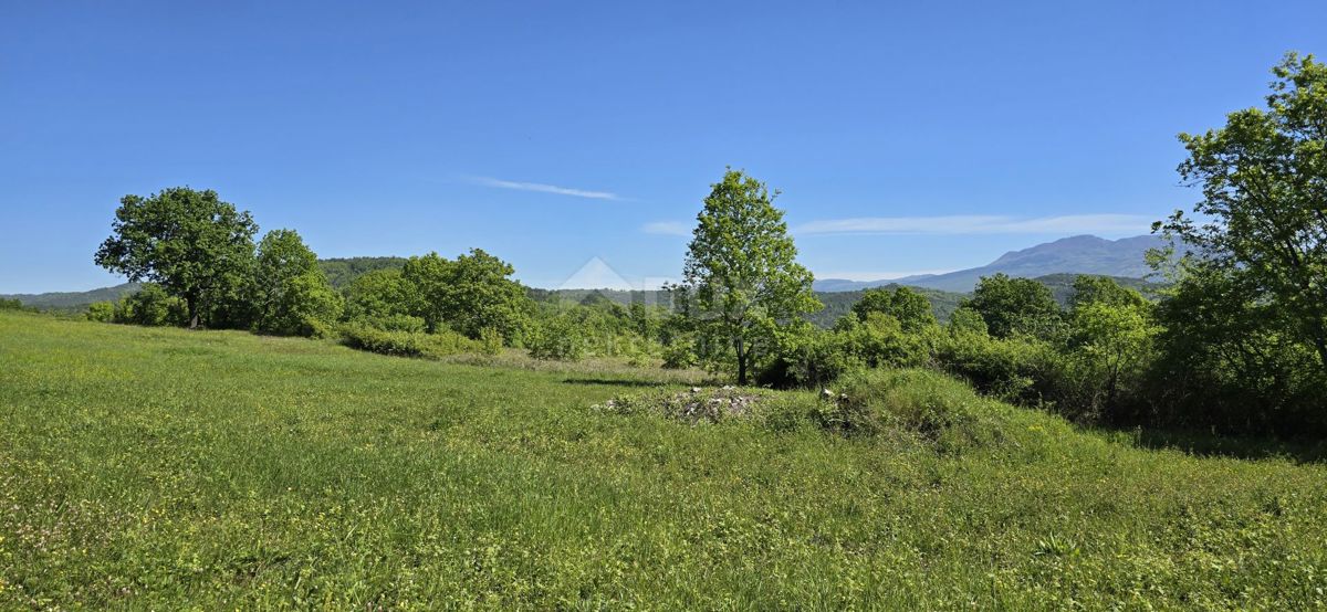 ISTRA, PIĆAN - Zemljišče z gradbenim dovoljenjem in odprtim pogledom na Učko