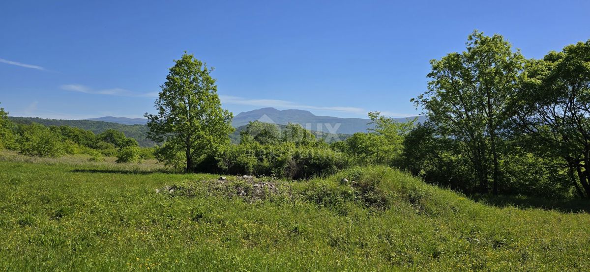 ISTRA, PIĆAN - Zemljišče z gradbenim dovoljenjem in odprtim pogledom na Učko