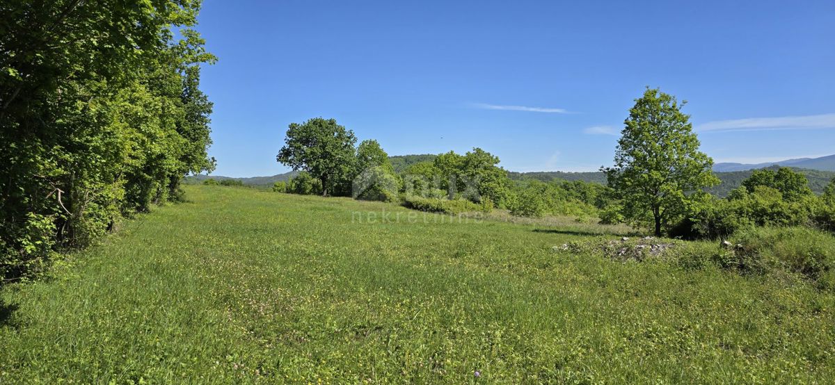 ISTRA, PIĆAN - Zemljišče z gradbenim dovoljenjem in odprtim pogledom na Učko