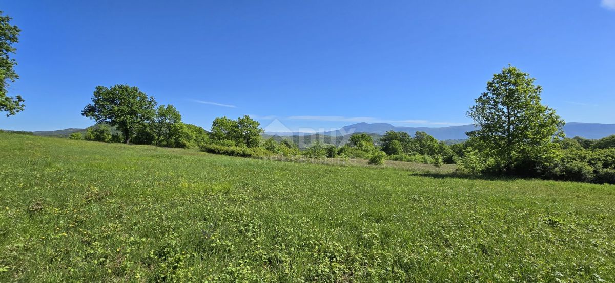 ISTRA, PIĆAN - Zemljišče z gradbenim dovoljenjem in odprtim pogledom na Učko