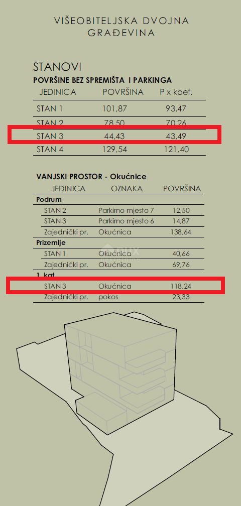 COSTABELLA, BIVIO, KANTRIDA - ekskluzivno stanovanje 43,44 m2, 1. nadstropje, 100 m od morja, čudovit razgled + vrt 118 m2 - APARTMA 3