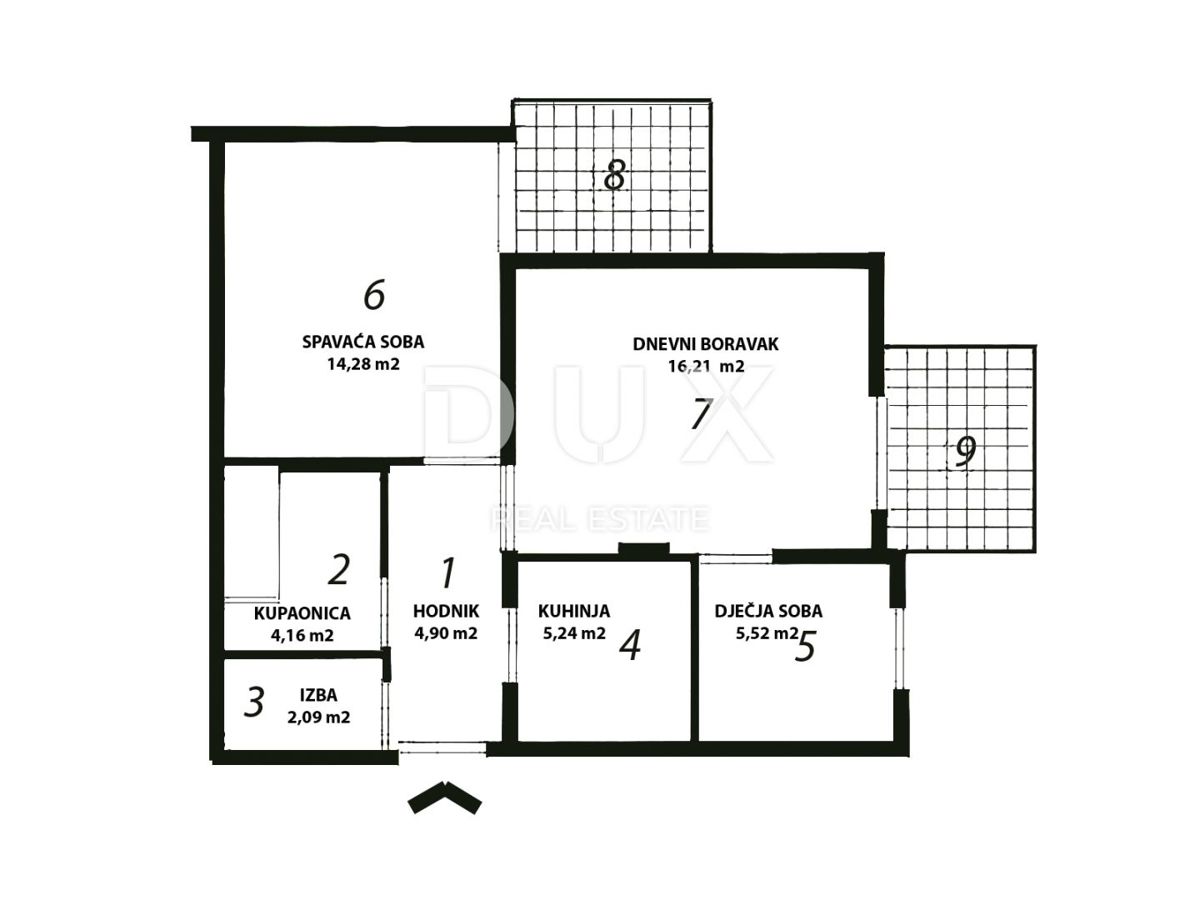 CRIKVENICA, HRUSTA - Apartma z 2 balkonoma