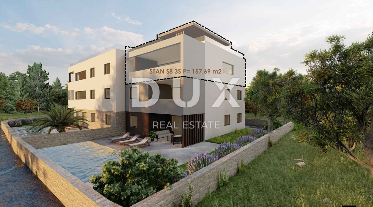 ZADAR, PRIVLAKA - Vrhunski penthouse 50 metrov od morja s čudovitim pogledom na morje! S8
