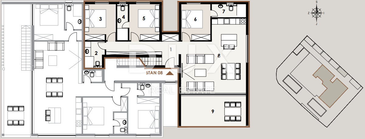 ZADAR, PRIVLAKA - Vrhunski penthouse 50 metrov od morja s čudovitim pogledom na morje! S8