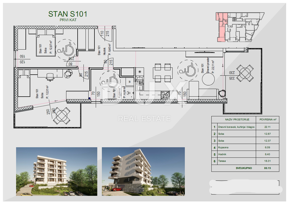 Stanovanje Zamet, Rijeka, 100m2