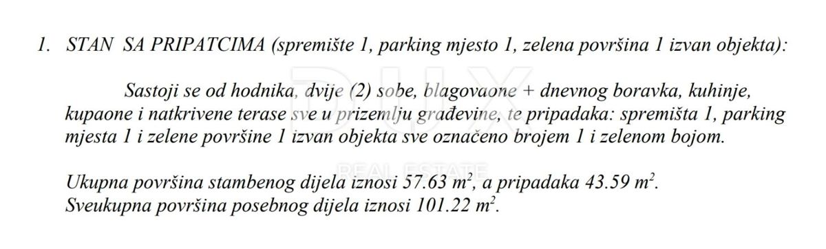 MATULJI, JUŠIĆI, JURDANI - pritlično stanovanje 62,34 m2 v novogradnji DB+2S z vrtom