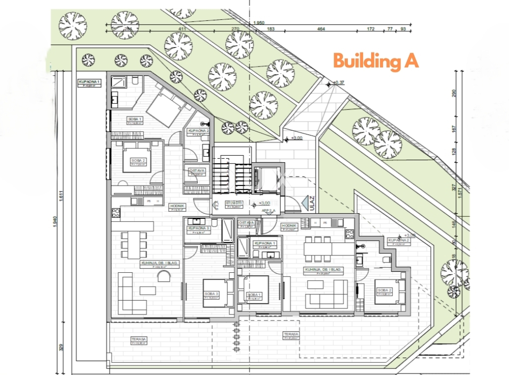 OPATIJA, CENTER - novogradnja - 3 gradbena zemljišča za gradnjo 18 luksuznih stanovanj, vrhunska lega nad centrom