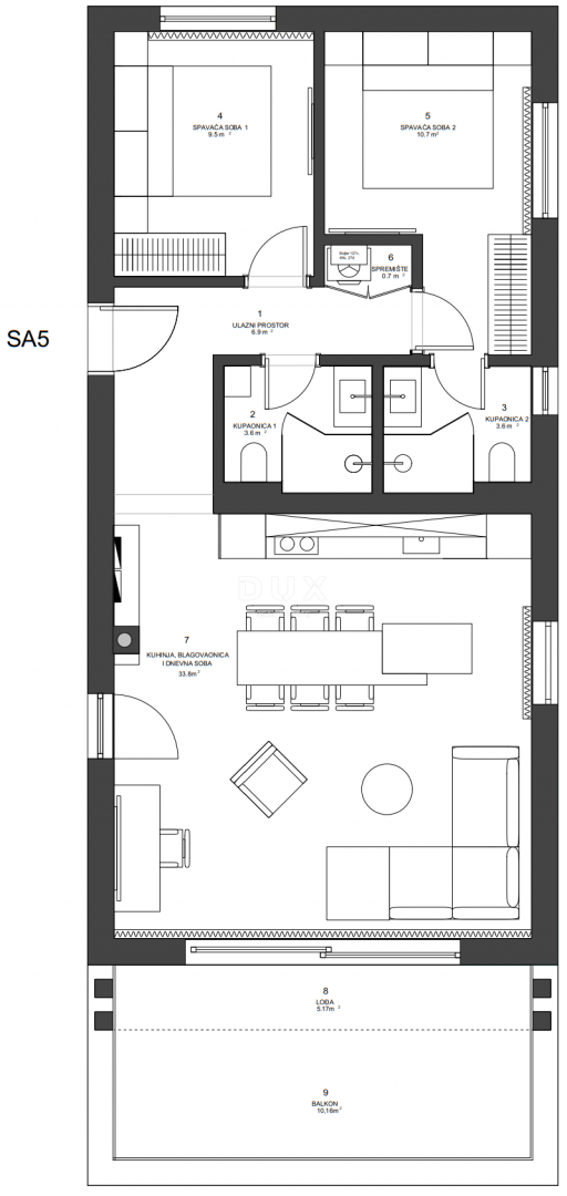 ZADAR, ZATON - Penthouse s čudovitim razgledom 95 metrov od morja! SA5