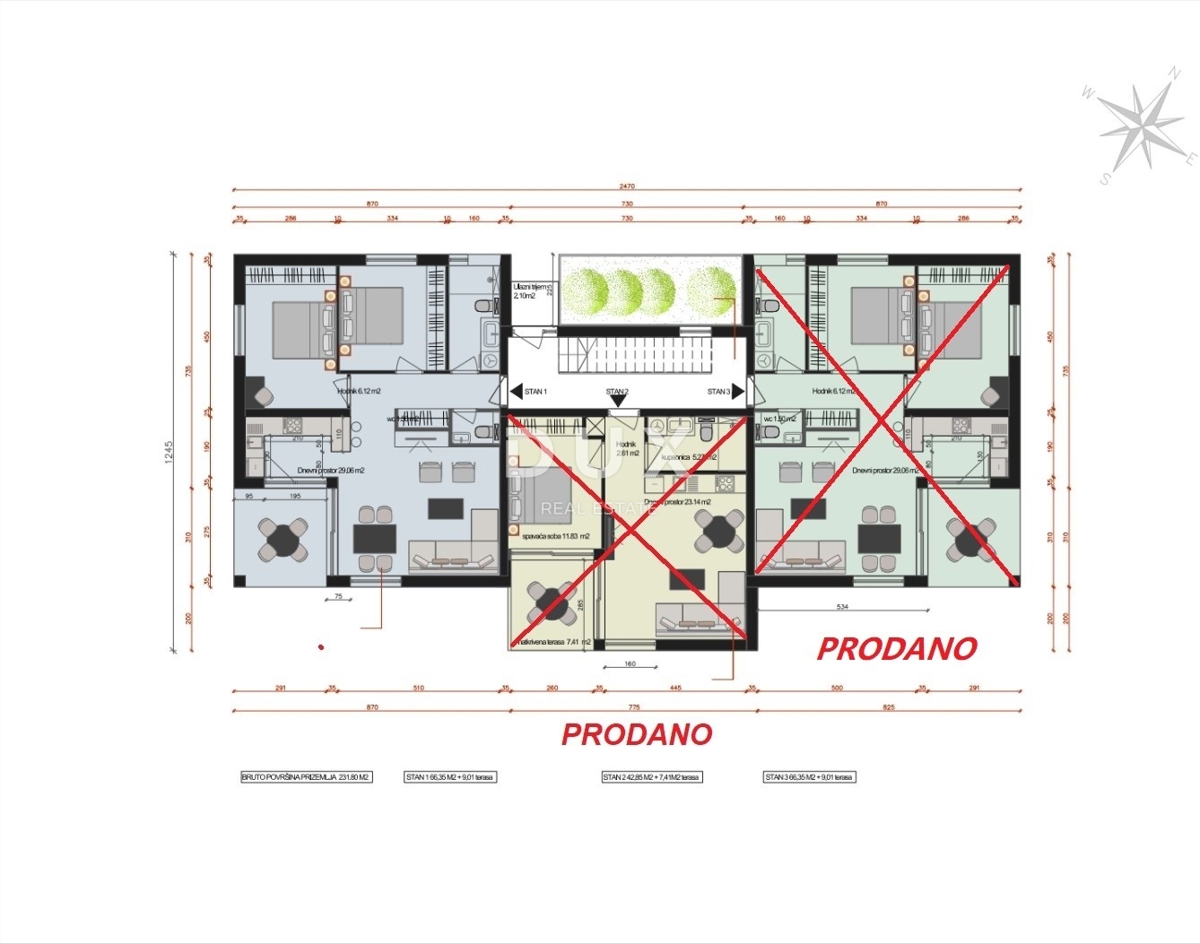 ISTRA, POREČ - 2-sobno stanovanje v pritličju z zasebnim dvoriščem, blizu centra mesta in plaž