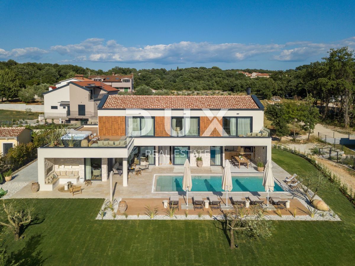 ISTRA, TINJAN - Dizajnerska vila z wellnessom in pogledom na morje